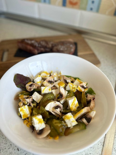 Una foto de Ensalada de champiñones con vinagreta de miel y mostaza