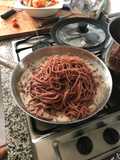 Linguini al Barolo con jamón de jabugo y boletus