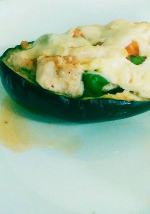 Una foto de Berenjena rellena picante