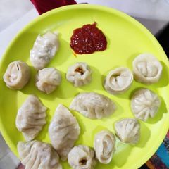 Momos with momos chutney A picture of Momos with momos chutney.