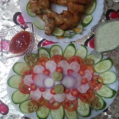 SpiCy chkN LeG with healtHy Salad🥗 A picture of SpiCy chkN LeG with healtHy Salad🥗.