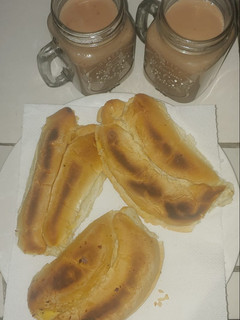 Una foto de Chocolate con pan tostado