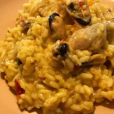 Risotto de mariscos Receta de Miguel Espende- Cookpad