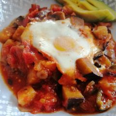 A picture of Low carb veggie Shakshuka.