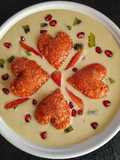 Sweet fruits ravioli in Rich creamy sauce