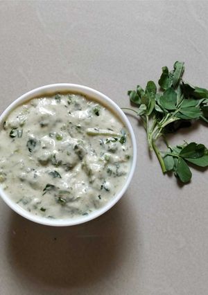 A picture of Methi malai matar.