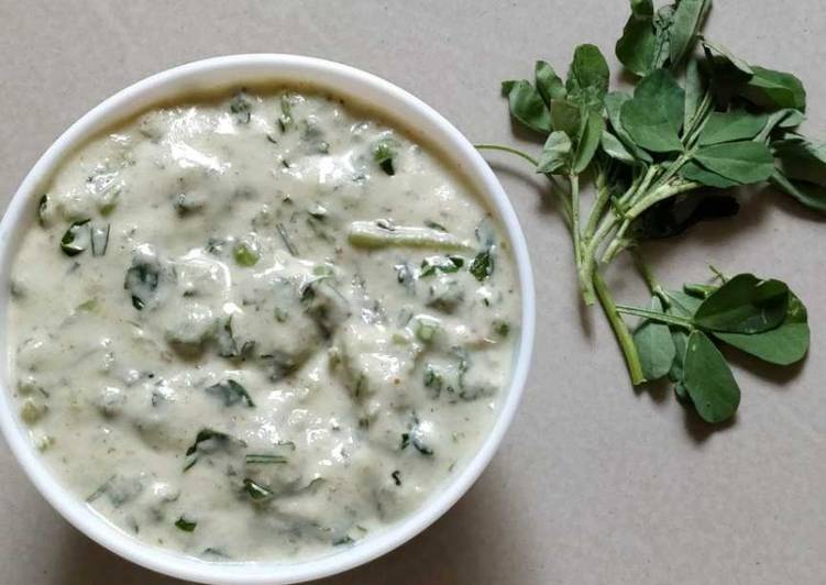 Recipe of Methi malai matar in 15 Minutes at Home