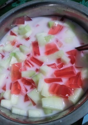 Foto resep Agar-agar melon, minuman di cuaca panas