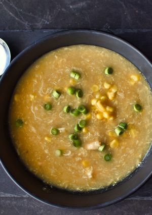 A picture of Chicken and Sweetcorn Soup.