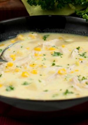 صورة لوصفة طريقة عمل شوربة الذرة والدجاج