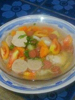 Foto resep Sup Ayam Bakso Sosis