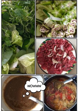 Hình của món Bò nhúng nước dừa.
