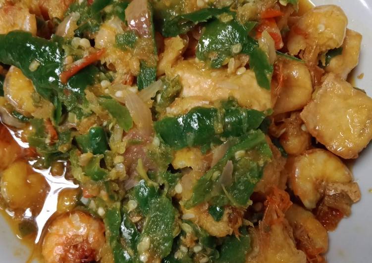 Sambal ijo udang tahu