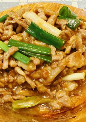 蔥爆肉絲 的食譜成品照片