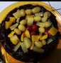Easy Steps Prepare Recipes Banana Chocolate Cake w/ Fruit Toppings the Delicious Perfect.