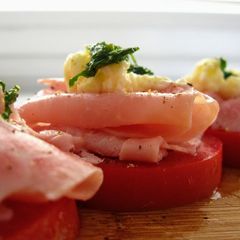 Ham & Tomato Stacks A picture of Ham & Tomato Stacks.