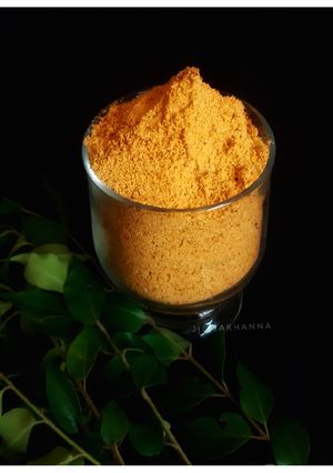 A picture of Podi with Curry Leaves and Garlic / Gun Powder/ Dry Chutney.