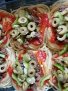 صورة لوصفة بيتزا المكرونه