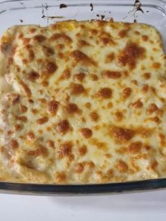 Una foto de Macarrones con bechamel y carne picada