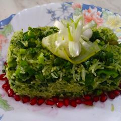 A picture of Hariyali pulav.