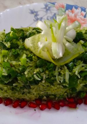 A picture of Hariyali pulav.