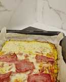 Pizza fit con base de calabacín