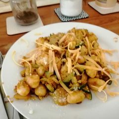 A picture of Gnocchi over chesse.