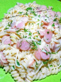 Foto resep Spaghetti N Macaroni Spiral saus Carbonara