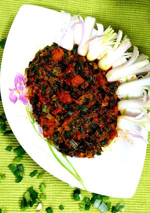 A picture of Spring Onion Sabji.