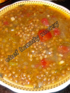 صورة لوصفة عدس بجبة