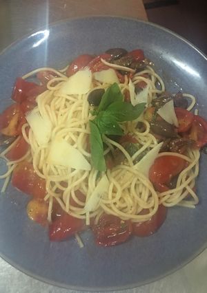 Hình của món Cherry tomato pasta.