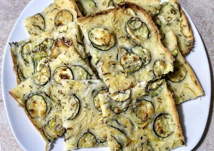 Recipe of Speedy Focaccia Veloce Porri e Zucchine