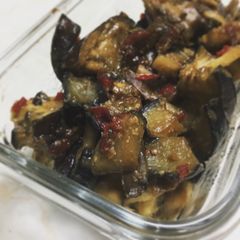 A picture of Eggplant mushroom miso sauté.