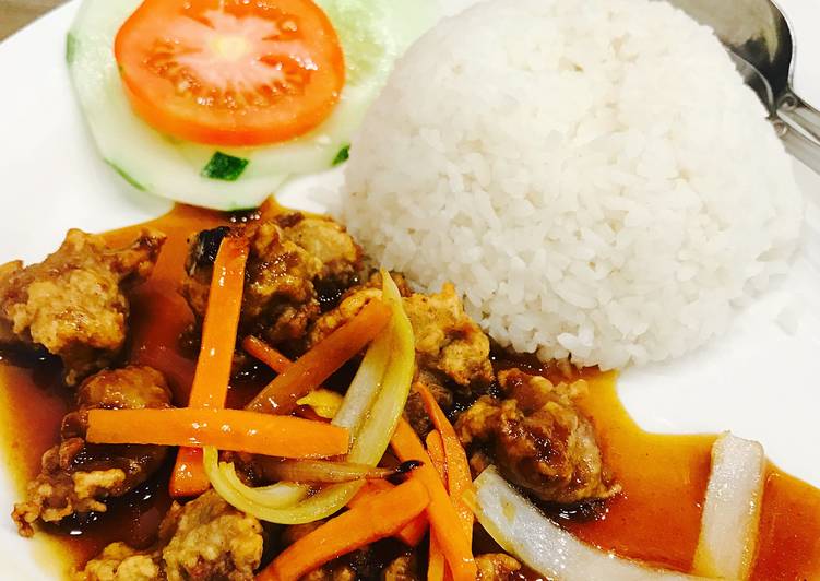 Resep Nasi Bistik Ayam yang mudah