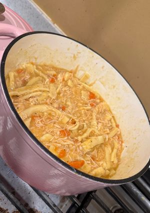 A picture of Chicken and Noodles with Homemade Noodles.