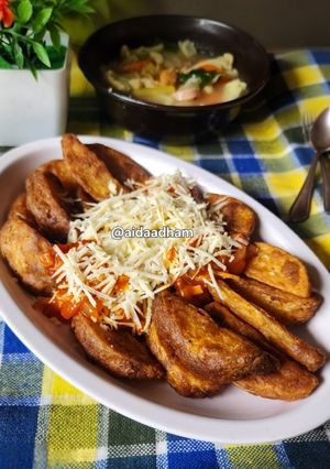 Foto resep Potato Wedges with Bolognese Sauce