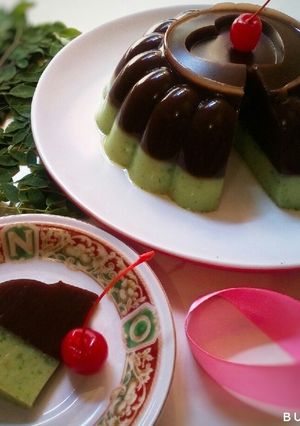 Foto resep Puding Daun Kelor Lapis Coklat