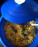 Brinjal and moong dal curry