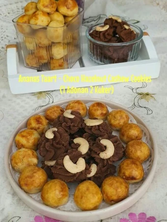 Langkah Mudah untuk Menyiapkan Resep  Ananas Taart-Choco Hazelnut Cashew Cookies - (1 Adonan 2 Kuker) yang Lezat Sekali, Lezat Sekali
