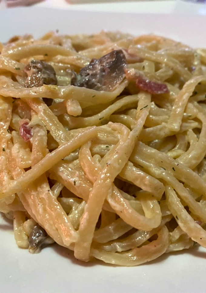 Una foto de Espaguetis a la carbonara