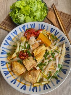 Hình của món Bún chả cá Đà Nẵng chay.