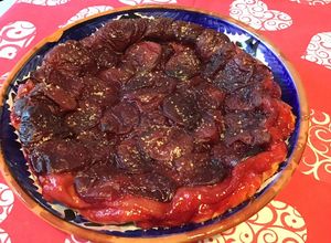 Une photo de Tarte tatin aux pêches de vigne (pêches du jardin)