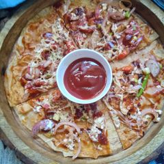 A picture of Chapati pizza.