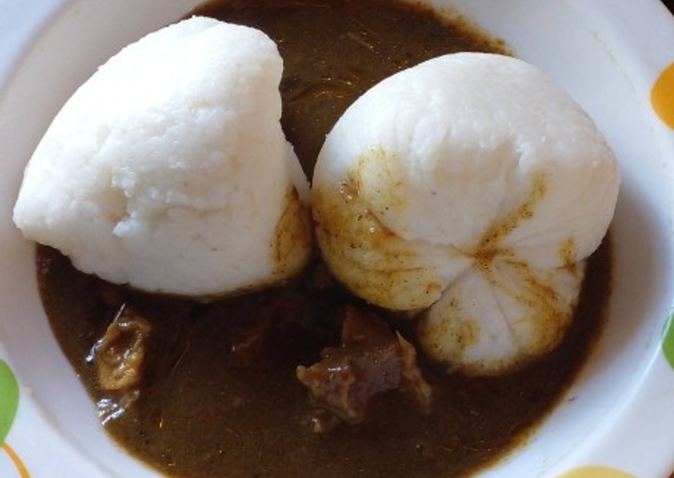Rice swallow with kuka soup #tel