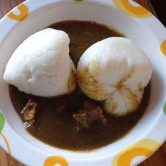 Rice swallow with kuka soup #tel A picture of Rice swallow with kuka soup #tel.