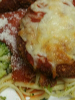 A picture of Chicken Parmesan with Broccoli and Linguine Easy.