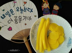 Foto resep Danmuji (단무지) - Yellow Pickled Radish - Acar Lobak Kuning
