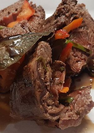 Una foto de Palomita rellena de verduras con salsa soja!