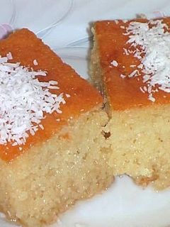 صورة لوصفة بسبوسة بجوز الهند