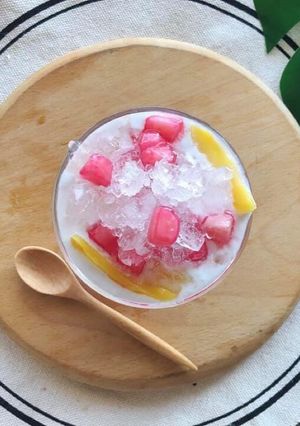 A picture of 🧑🏽‍🍳🧑🏼‍🍳 Red Rubies Dessert Recipe (Tub Tim Grob)泰式红宝石甜品 •Thai Dessert.